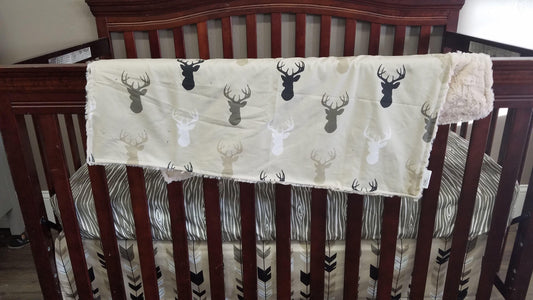 Boy Crib Bedding - Mixed Buck, Woodgrain, and Arrows - DBC Baby Bedding Co 