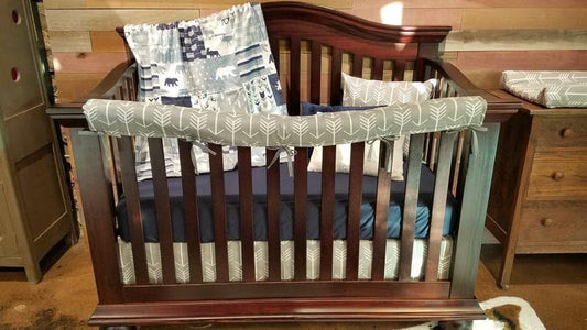 Custom Boy Crib Bedding- Moose and Bear Woodland Nursery Collection - DBC Baby Bedding Co 