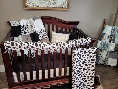 Custom Boy Crib Bedding - Cow Bedding Set - DBC Baby Bedding Co 