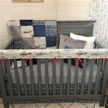 Boy Crib Bedding- Vintage Airplane Collection - DBC Baby Bedding Co