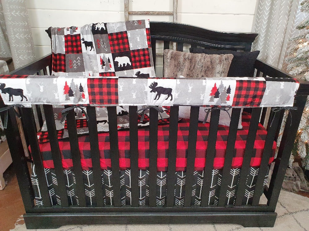 Ready Ship Boy Crib Bedding- Moose, Bear, Deer Woodland Baby Bedding Collection - DBC Baby Bedding Co 