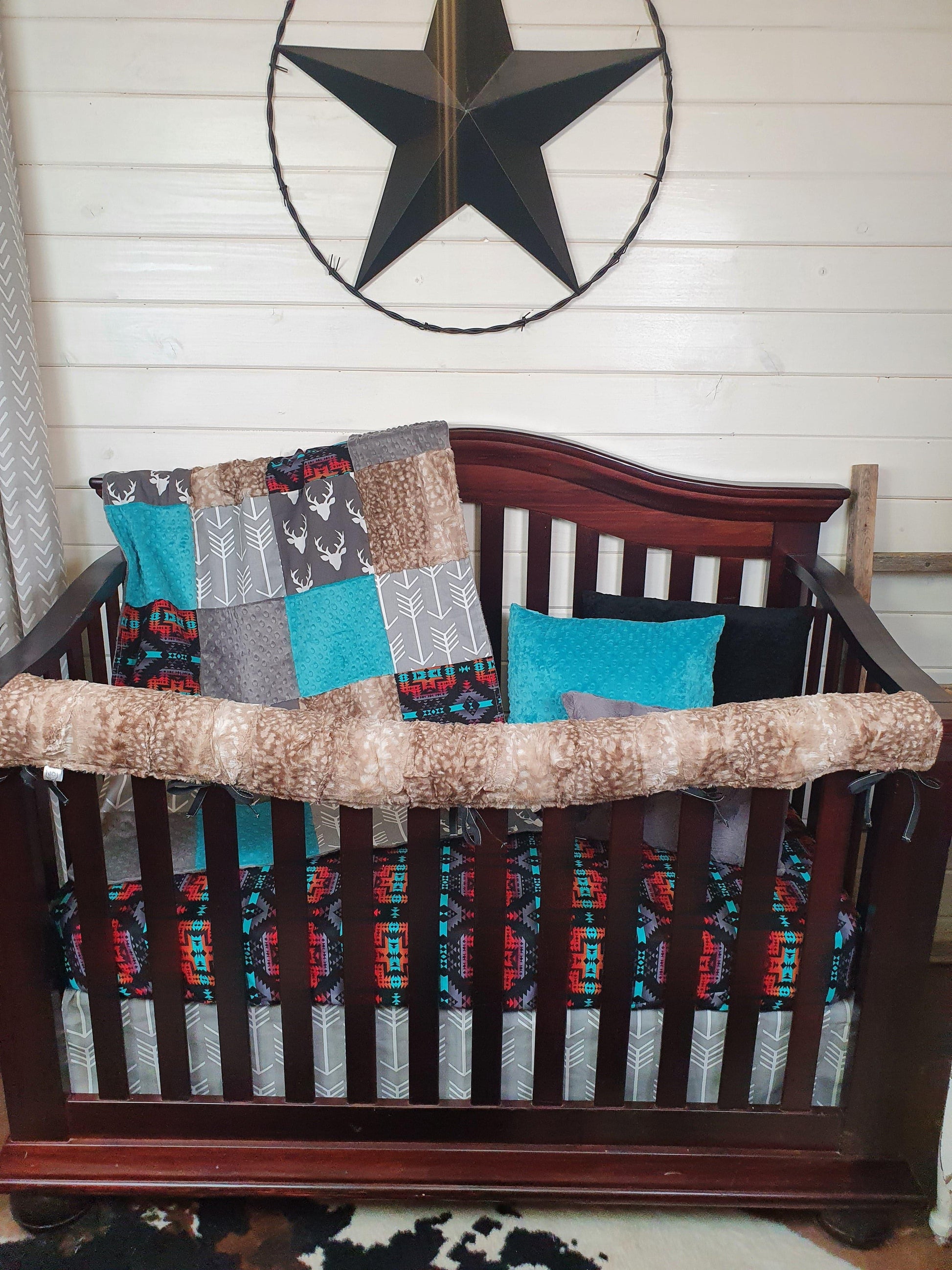 Boy Crib Bedding - Buck and Aztec Woodland Baby Bedding Collection - DBC Baby Bedding Co 