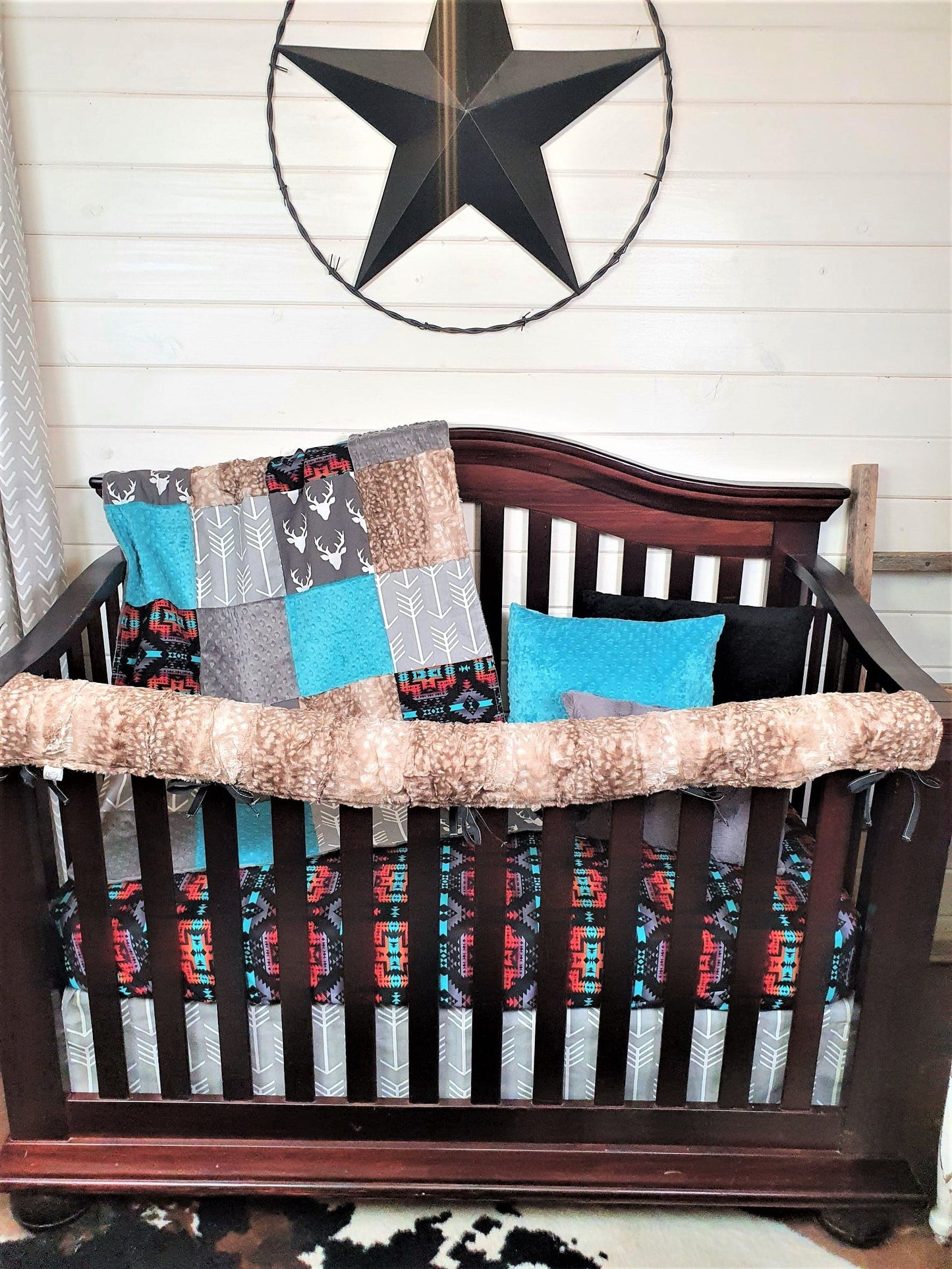Boy Crib Bedding - Buck and Aztec Woodland Baby Bedding Collection - DBC Baby Bedding Co