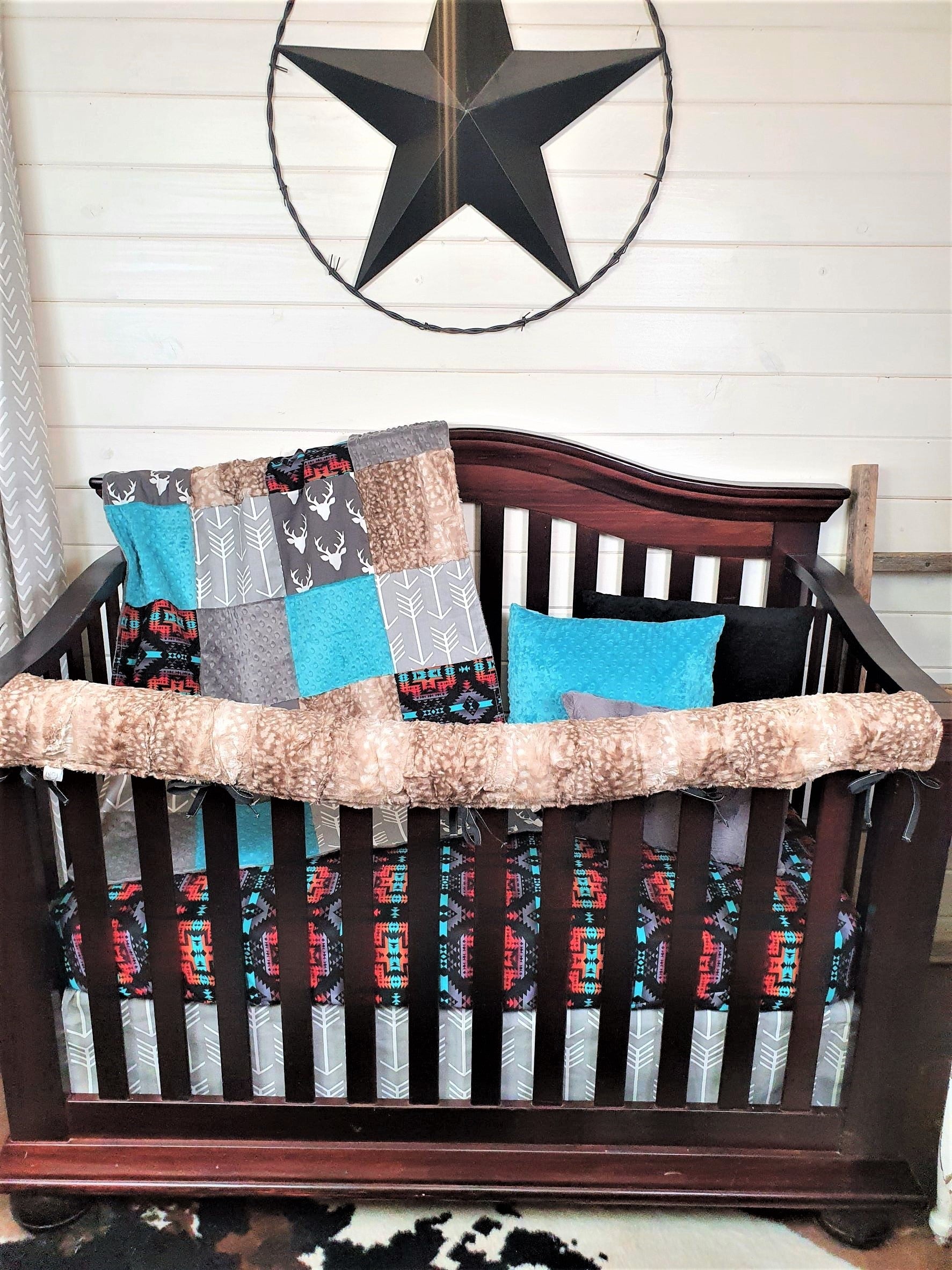 Boy Crib Bedding - Buck and Aztec Woodland Baby Bedding Collection - DBC Baby Bedding Co