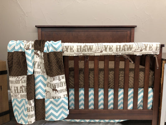 Ready Ship Boy Crib Bedding - Cowboy Western Nursery Collection - DBC Baby Bedding Co 