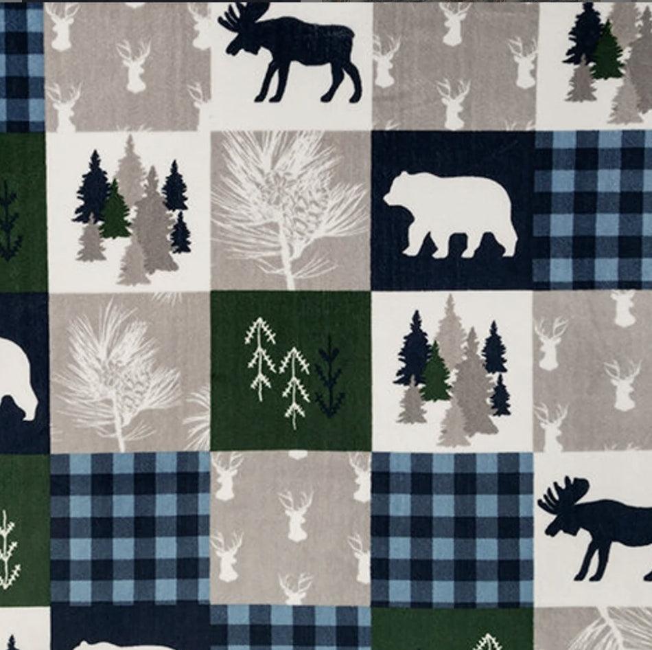 Changing Pad Cover - Minky in Navy Woodland - DBC Baby Bedding Co 