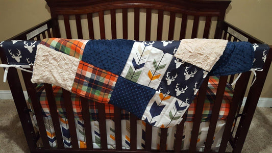 Custom Boy Crib Bedding - Buck and Arrow Woodland Nursery Collection - DBC Baby Bedding Co 
