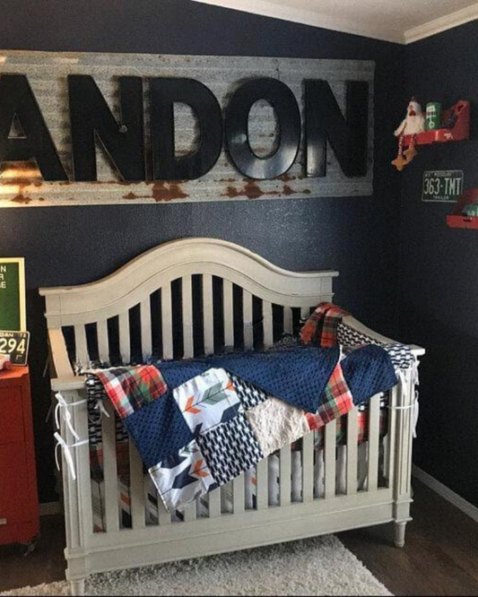 Custom Boy Crib Bedding - Adventure Plaid and Arrow Baby Bedding & Nursery Collection - DBC Baby Bedding Co 
